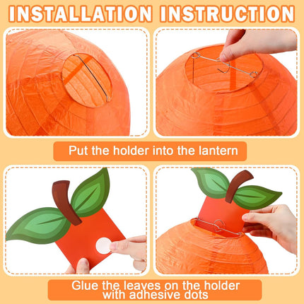 12 Pcs Little Cutie Baby Shower Orange Decorations Paper Lanterns Hanging Party Decor for Tangerine Clementine Birthday Supplies -