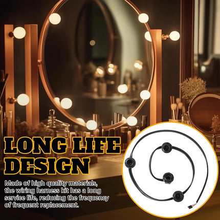 4 Light, E12 Candelabra Socket Harness Set, Light Bulb Lamp Base 75w 127v, Each with Phenolic Ring and 18/2 Wire Leads -
