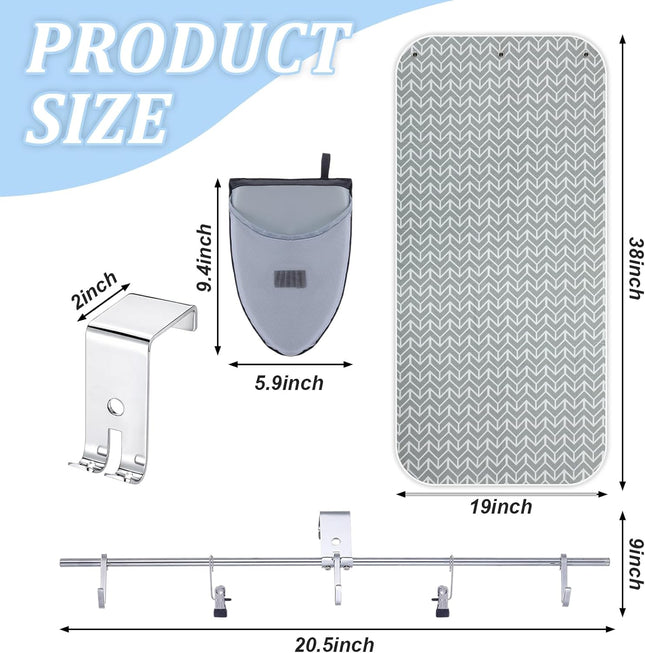 Over-the-door Steaming Station 38 x 19 Clothes Steamer with Ironing Glove 100 Percent Cotton Cover – product detail