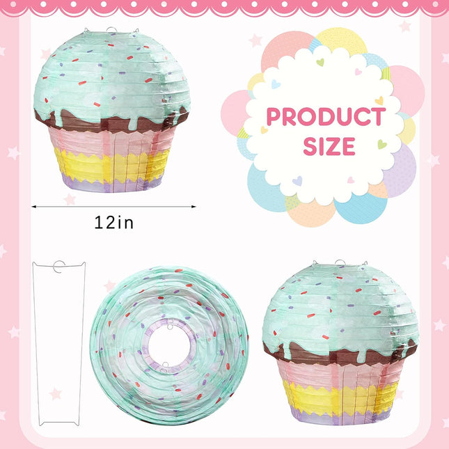 6 Pieces 12 Inches Large Candyland Cupcake Party Decoration Halloween Donut Lanterns Ice Cream – product detail