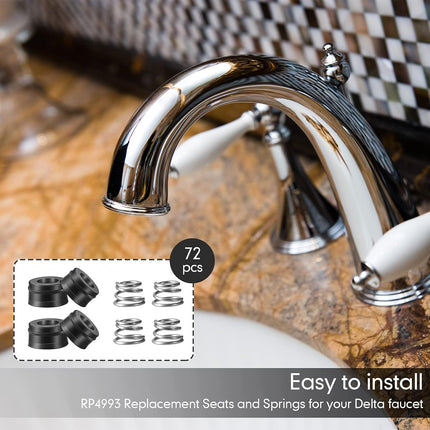 36 Pairs RP4993 Replacement Seats and Springs Faucet Repair Kit Rp4993 Compatible with Rod Replacement, Black -