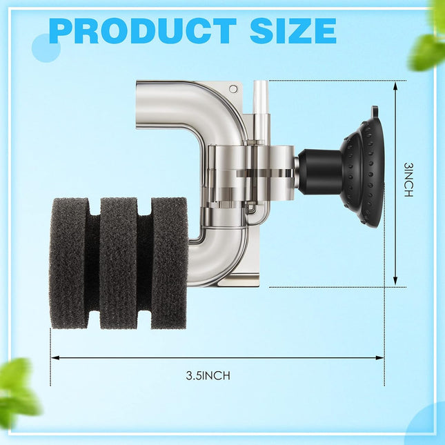 2 Pieces Mini Aquarium Single Sponge Filter Submersible Foam Quiet for Small Fish Tank 0.5-5 Gallon Fixed – product detail