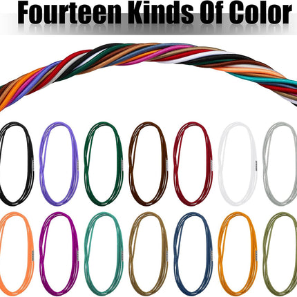 14 Pieces 4.9 Feet Trash Can Band Elastic Rubber Bands 30-64 Gallon Garbage Colorful Litter Box Loop for Outdoor, Colors -