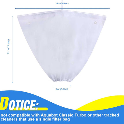 4 Pcs Pool Cleaner Fine Filter Bag Spa Part Replacement Compatible with Aquabot Products 8114 Wheeled Cleaners S2-40 S2-50 Pura 4X 5X S2-4x S2-4xi S2-5x -