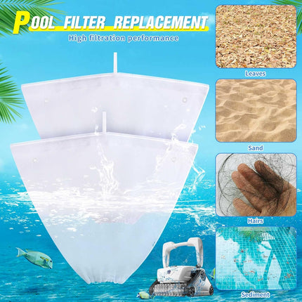 4 Pcs Pool Cleaner Fine Filter Bag Spa Part Replacement Compatible with Aquabot Products 8114 Wheeled Cleaners S2-40 S2-50 Pura 4X 5X S2-4x S2-4xi S2-5x -