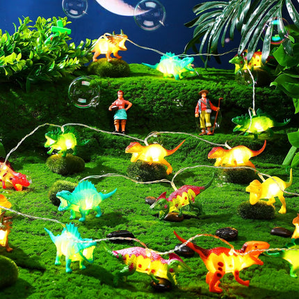 20 LED 9.8 FT Dinosaur String Lights for Boys Room Battery Operated Dino Light Girls Kids Bedroom Decor Christmas Tree Decoration Holiday Party Garden Tent Wall - Ft