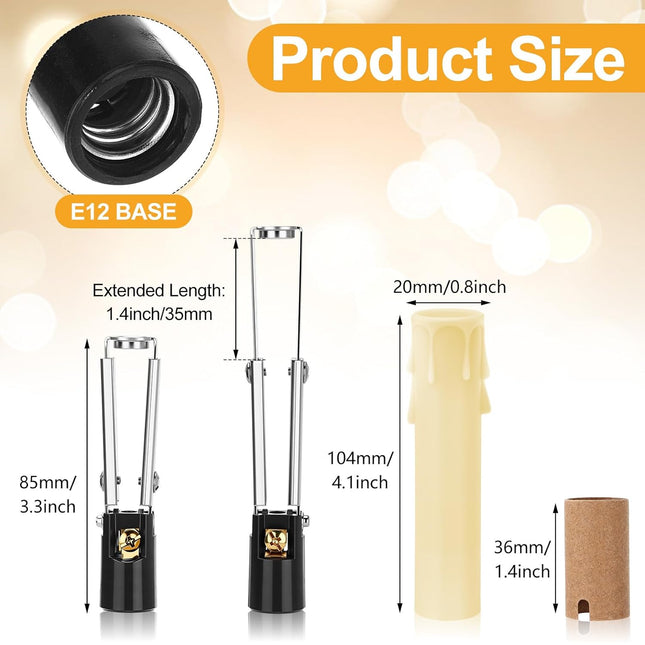 20 Set E12 Length Adjustable Bulb Socket Chandelier with Cardboard Insulator and 4 Wax Dripping – product detail