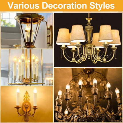 20 Set E12 Length Adjustable Bulb Socket Chandelier with Cardboard Insulator and 4" Wax Dripping Plastic Candle Cover Sleeve, Lamp Repair Kit for Base(Cream) Cream -