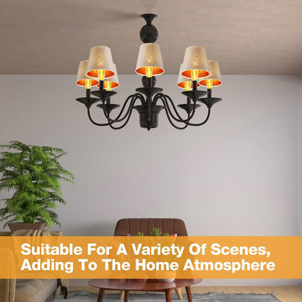 6 Pcs Chandelier Lamp Shades Set Small Shade for Pendant Wall Ceiling Lights Candle Bulbs Clip on Fitter Lampshade (Star,White) -