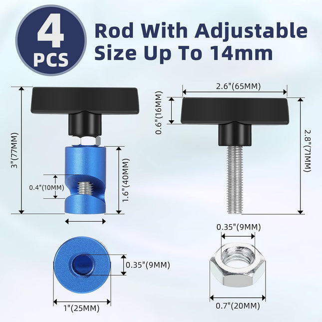 4 Pcs Car Hood Prop Struts Clamp 0.55 Inch Tool Adjustable Lifting Clip Aluminum Lift Support – product detail