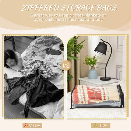 20 Pieces Clear Vinyl Zippered Storage Bags 15 x 11 4 Inch Sweater Plastic Bed Sheet Organizer for Blanket Closet Clothing Linen Clothes Pillow -