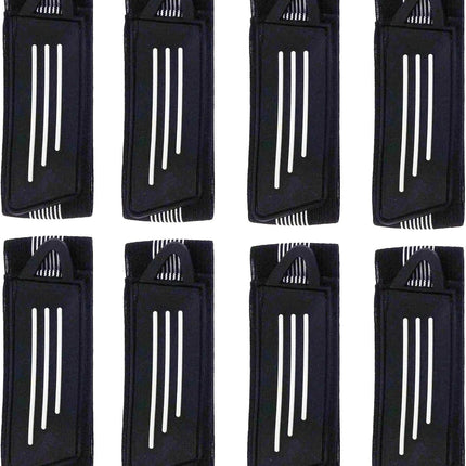 8 Pack Elastic Bike Bicycle Ankle Leg Riding Puttee Cycling Safety Bind Pant Bands Clip Strap Belt Fully Adjustable Cycling, Jogging, Camping (Black)