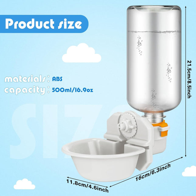 2 Pcs Rabbit Cat Dog Water Bottle Small for Crate 17oz Anti Overflow Pet Cage Suspended Dispenser Hanging – product detail
