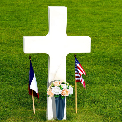 4 Pack Cemetery Vases with Spikes Headstone Vase for Graves Memorial Grave Site Decorations Floral Markers Flower Holder Plastic Hollow Drainage Hole (Classic Style) -