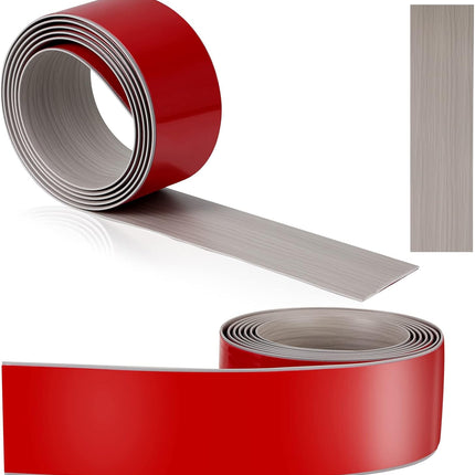 10 Ft Vinyl Floor Transition Strip 3 Wide Flat Self Adhesive Cover Strips Threshold Flooring Gap Trim Laminate for and Doorway, Wood Grain Design (Grey) -
