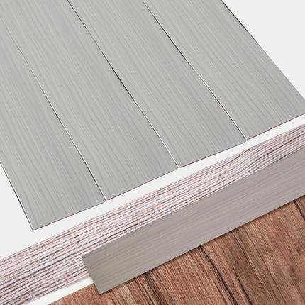 10 Ft Vinyl Floor Transition Strip 3 Wide Flat Self Adhesive Cover Strips Threshold Flooring Gap Trim Laminate for and Doorway, Wood Grain Design (Grey) -
