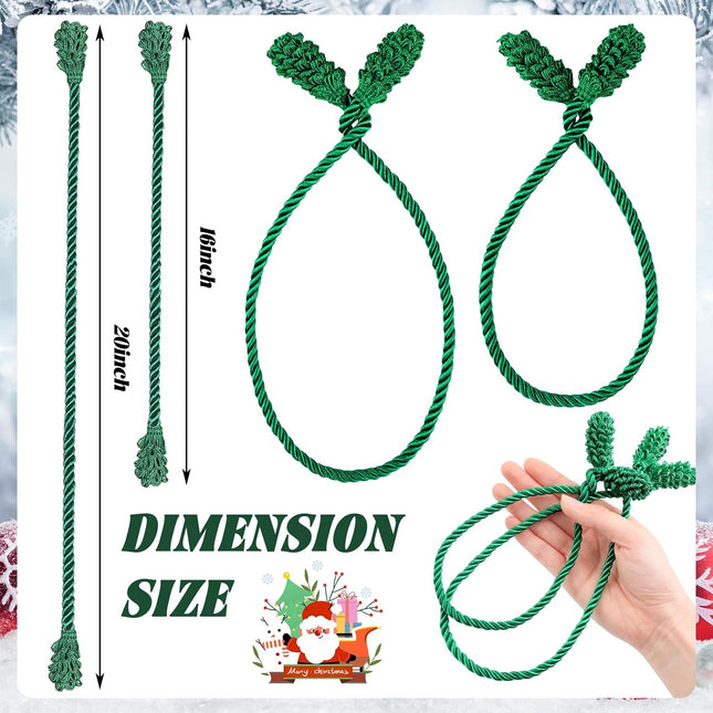 20 Pcs Christmas Inches and 16 Set Decorative Garland Twist Ties Decor for Xmas Holiday Lights Bannisters Stairways Railings (Green) Green