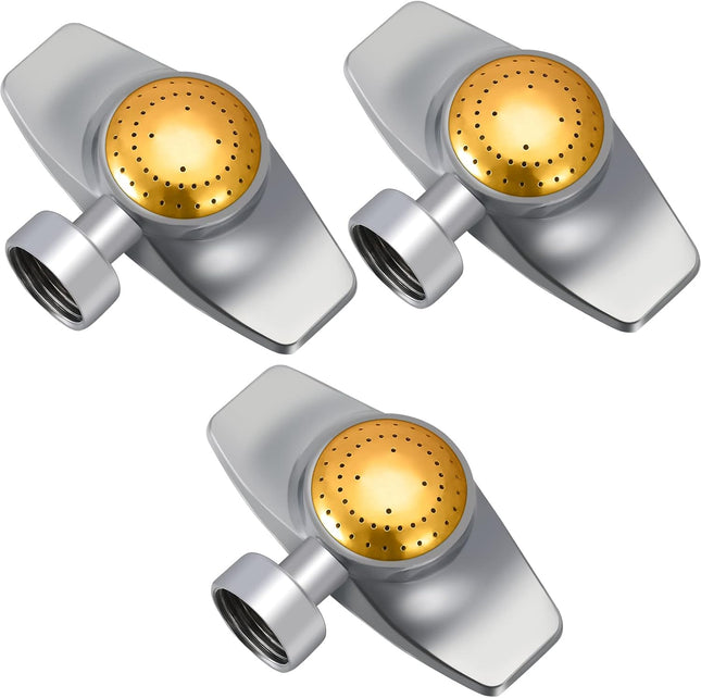 3 Pieces Metal Spot Sprinkler Circle Pattern 3/4 Inch Internal Thread Adjustable 360 Degree Square for