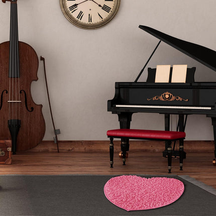 2 Pieces Valentine's Day Heart Rug Bath Mat Shaped Door Bathroom Area Set for Shower Bedroom Kitchen Decor, 20 x 24 Inches(Pink, Red) Pink, Red -