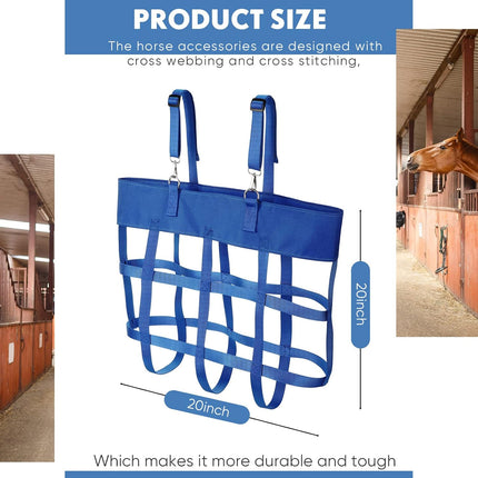 2 Pcs Classic Box Fan Holder for Horse Stall Adjustable Equine Bag Hanging Stable Supplies Metal Hook Accessories, Blue -