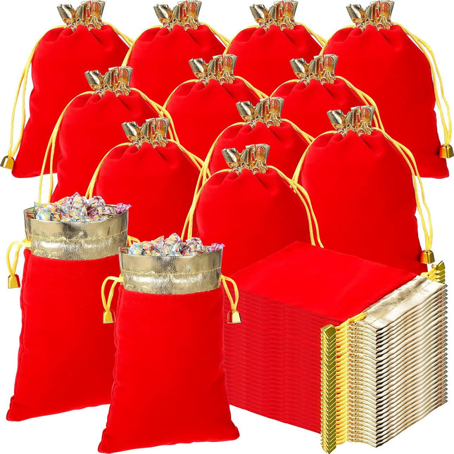 50 Pieces Velvet Bags Soft Jewelry Pouch with Drawstrings Velour Packaging Drawstring Present Bag for (Pack