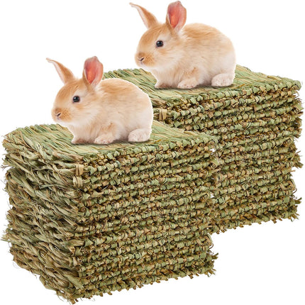 40 Pcs Grass mats for Rabbits Bunny Mat Woven Straw Bed Rabbit Sleeping Natural Chew Toy Parrot Chinchilla Squirrel Hamster Cat Dog Small Animal -