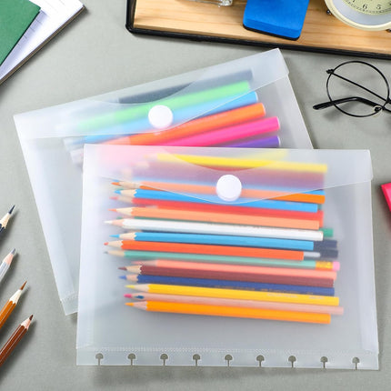 6 Pack 9 Disc Planner Pockets 7 x 9.25 Inches Medium Size Discbound Notebook Dividers Inserts Envelopes Pocket for School Office Home Work Organizer -
