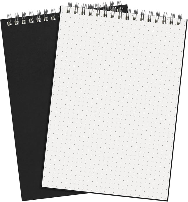2 Pcs Dot Grid Notebook Top Spiral A5 Size Bullet Dotted Paper Hardcover Journal 8.3''x V1259-DP01-A-5617