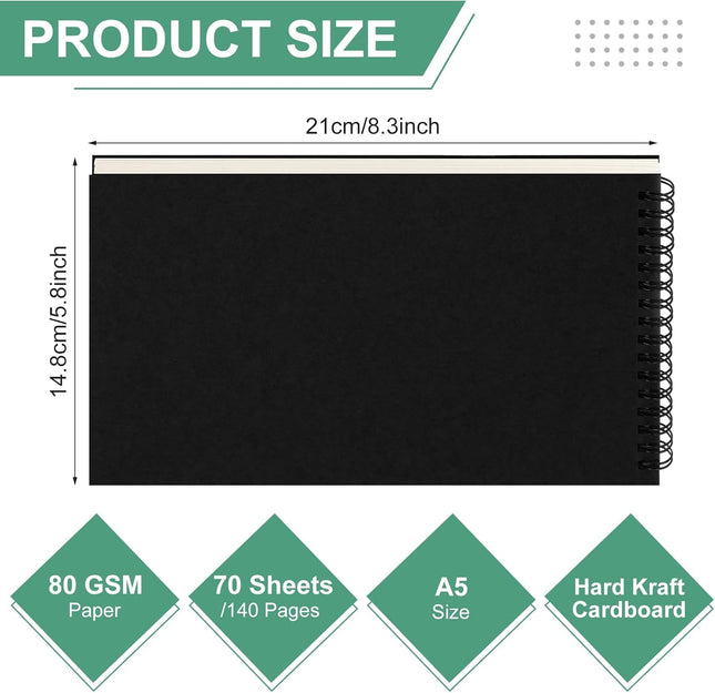 2 Pcs Dot Grid Notebook Top Spiral A5 Size Bullet Dotted Paper Hardcover Journal 8.3''x – product detail