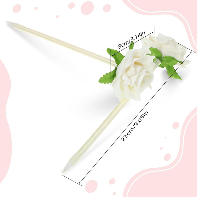 28 Pcs Valentine's Day Flower Rose Pens Valentine Gifts Artificial Floral 0.5mm Black Ink Gel – product detail