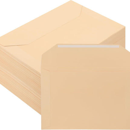 100 Pack Legal Size File Envelope 10" x 15" Document Folder Heavyweight Manila 143 lb Ungummed Flap Jackets for Attorney Employee Mailing Office Business, Beige -