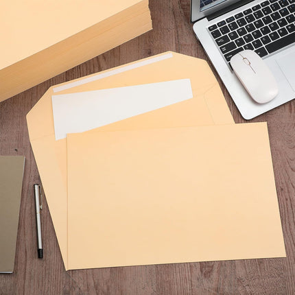 100 Pack Legal Size File Envelope 10" x 15" Document Folder Heavyweight Manila 143 lb Ungummed Flap Jackets for Attorney Employee Mailing Office Business, Beige -