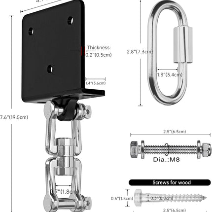 Heavy Bag Hanger for Beam Mount 360° Rotation Boxing Ceiling I-Beam Punching Hooks Fit Hanging Bags and Swings (700 LB Capacity) -