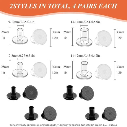 High Heel Protectors, 8 Pairs Stoppers & Repair Caps - 4 Sizes Shoe Cover for Women Perfect Weddings, Grass, Gravel, Wetlands(XS,S,M,L), Black, Pair (Pack of 1) Black-transparent sizes (XS/S/M/L)