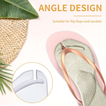 2 Pairs Gel Arch Support Cushion Insoles Adhesive Silicone Flip Flop Thong Inserts Invisible Slim Pain Relief Anti-Slip Shock Absorption Plantar Fasciitis Clear L