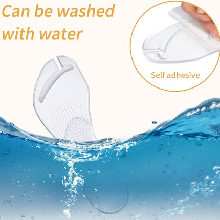 2 Pairs Gel Arch Support Cushion Insoles Adhesive Silicone Flip Flop Thong Inserts Invisible Slim Pain Relief Anti-Slip Shock Absorption Plantar Fasciitis Clear L