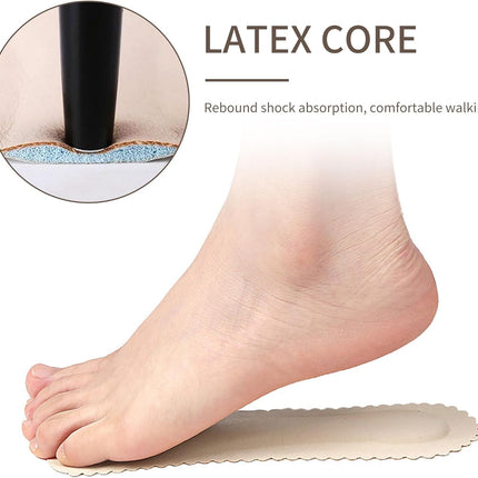 2 Pairs Adhesive High Heel Inserts Women 3/4 Cushioning Insoles for Heels Anti-Slip Invisible Slim Liners Ball of Foot & Arch Support Sponge Leather Relieve Pain Black -