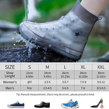Shoe Covers Waterproof Rain Shoes Reusable Foldable Boots Slip Resistant Rubber Sole Overshoes Protectors for Cleaning Camping Travel Galoshes with Buttons Gray XX-Large