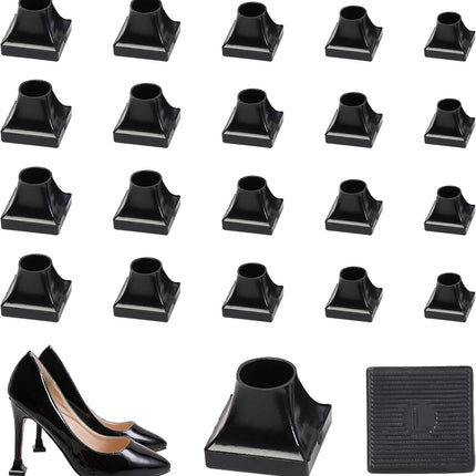 High Heel Protectors- Stoppers Repair Caps Covers for Walking on Grass and Uneven Road Cover Cups Perfect Wedding Outdoor Events (Square-black-10 Pairs) Square-black-10 Pairs -