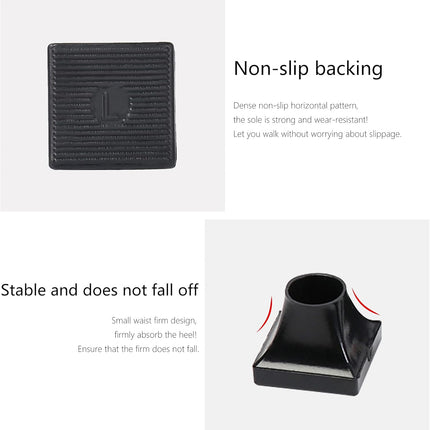 High Heel Protectors- Stoppers Repair Caps Covers for Walking on Grass and Uneven Road Cover Cups Perfect Wedding Outdoor Events (Square-black-10 Pairs) Square-black-10 Pairs -