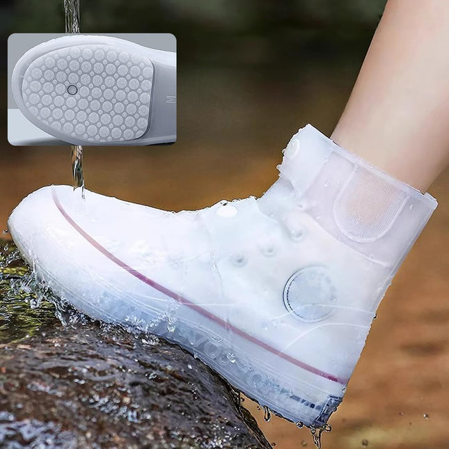 Rain Boot Covers Waterproof Shoe Silicone Protector Overshoes Sand Control Non-Slip Foldable