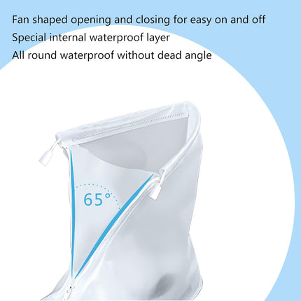 Rain Boot Waterproof Shoes Covers, Sand Control Non-Slip Shoe Cover Galoshes, PVC Rubber Sole Reusable Snow Boots Overshoes for Cycling Outdoor Camping Fishing Garden Travel (XXL, Transparent)