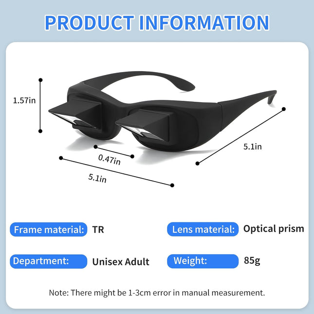 Lazy Glasses Horizontal Prism Glasses Lazy Spectacles for Bedridden Laying Dowd Reading and Watching TV in – product detail