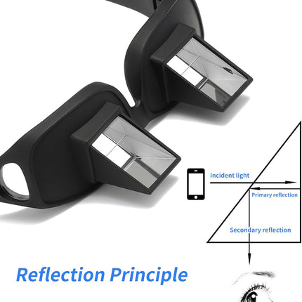 Lazy Glasses, Horizontal Prism Glasses,Lazy Spectacles for Bedridden Laying Dowd Reading and Watching TV in Bed Basic Model Medium-black -