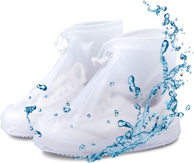 Rain Shoe Covers- Waterproof Sand Control Non-Slip Overshoes Covers Women Men Kids Outdoor Foldable Reusable PVC Rubber Sole Medium Top - XX-Large