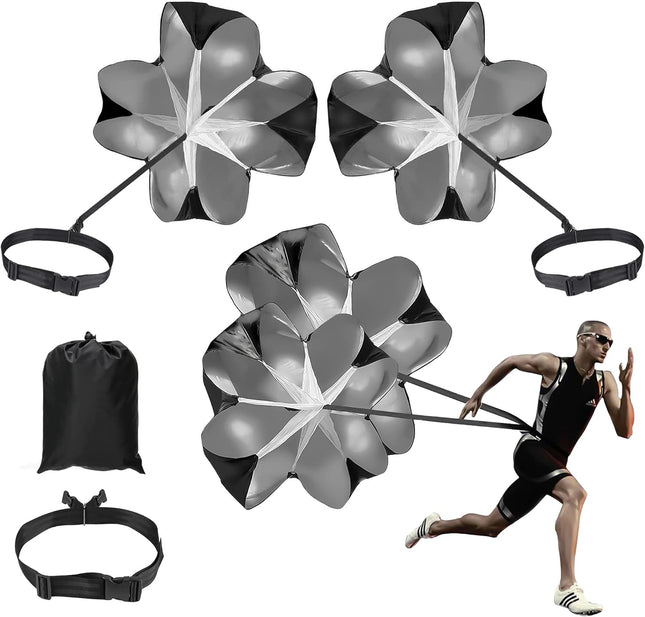 Running Parachute Speed Training 56 inch Resistance for Kids Youth and Adults Weight Bearing Fitness Core Strength 2 Umbrella