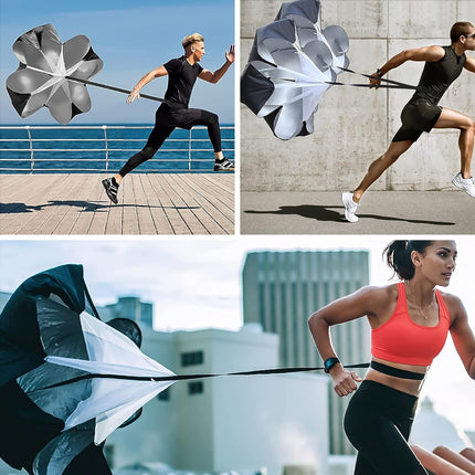 Running Parachute Speed Training 56 inch Resistance for Kids Youth and Adults Weight Bearing Fitness Core Strength 2 Umbrella -