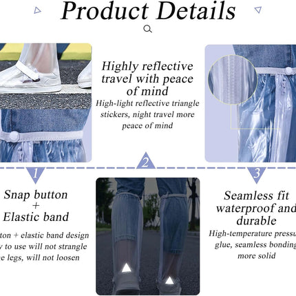 Waterproof Rain Shoe Covers Men Reusable Foldable Snow Boot with Reflector Non Slip Protector for Raining Day,Cycling,Gardening,Fishing,Hiking, Farming Transparent X-Large