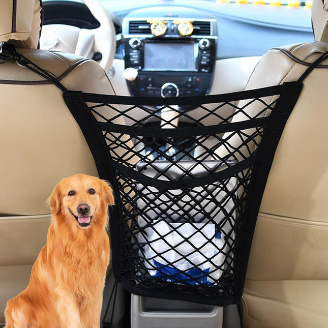 Dog Pet Net Barrier with Auto Safety Mesh Organizer Universal for Cars SUVs -Easy Install Car (Black-3