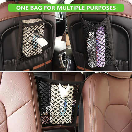 Dog Pet Net Barrier with Auto Safety Mesh Organizer Universal for Cars, SUVs -Easy Install,Car Divider & Storage Bag, Car Driving Safely Children Pets(Black-3 Layer) -